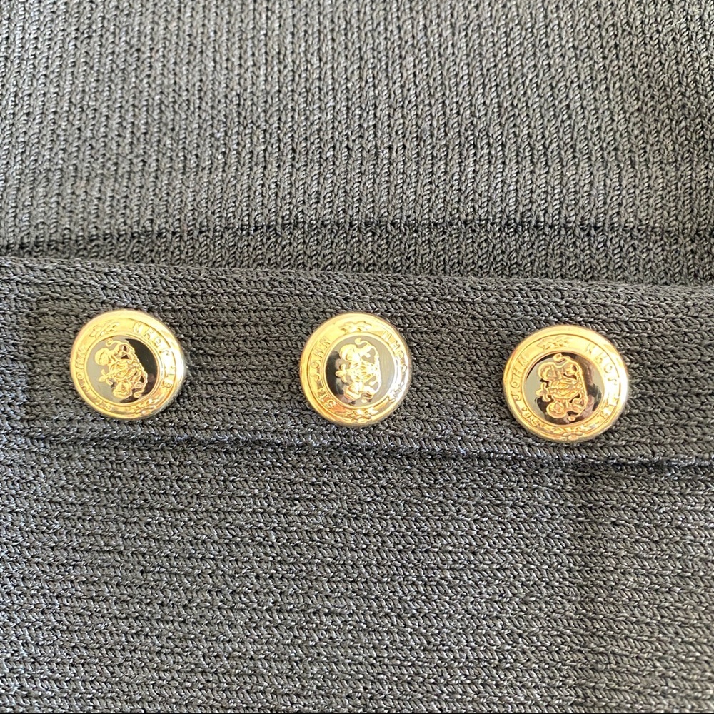 St. John black Santana knit button down jacket - Picture 9 of 11